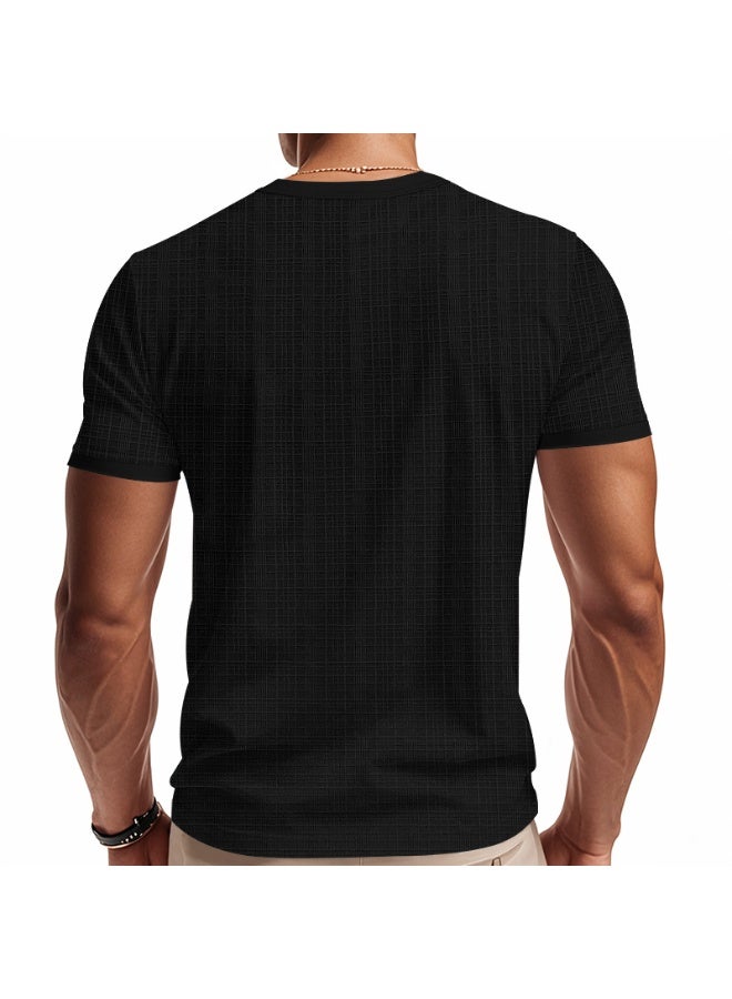Loose Casual Short Sleeve Men's T-shirt Bamboo Fiber Summer Breathable Vintage  Shirt - Image 3