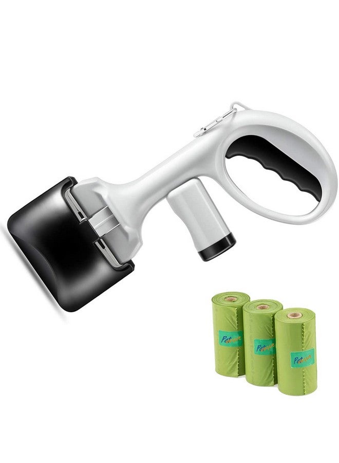 بت مغرفة فضلات الكلاب الأليفة، مجموعة مغرفة فضلات الكلاب، مغرفة مشبك فضلات مع 4 أكياس فضلات، فكي مخلب علوي، عبوة قيمة لالتقاط فضلات الحيوانات الأليفة (قد يختلف اللون) - Image 1