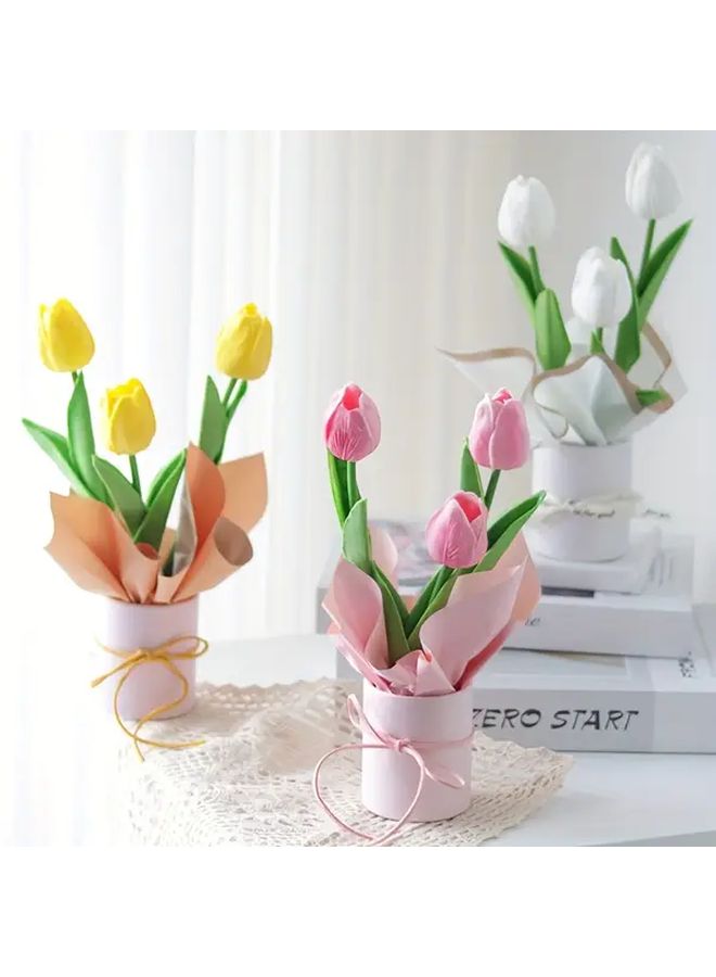 4pcs Mini Round Flower Boxes Rose Bouquet Hug Bucket DIY Gift Vase B01 for Wedding Party - Image 5