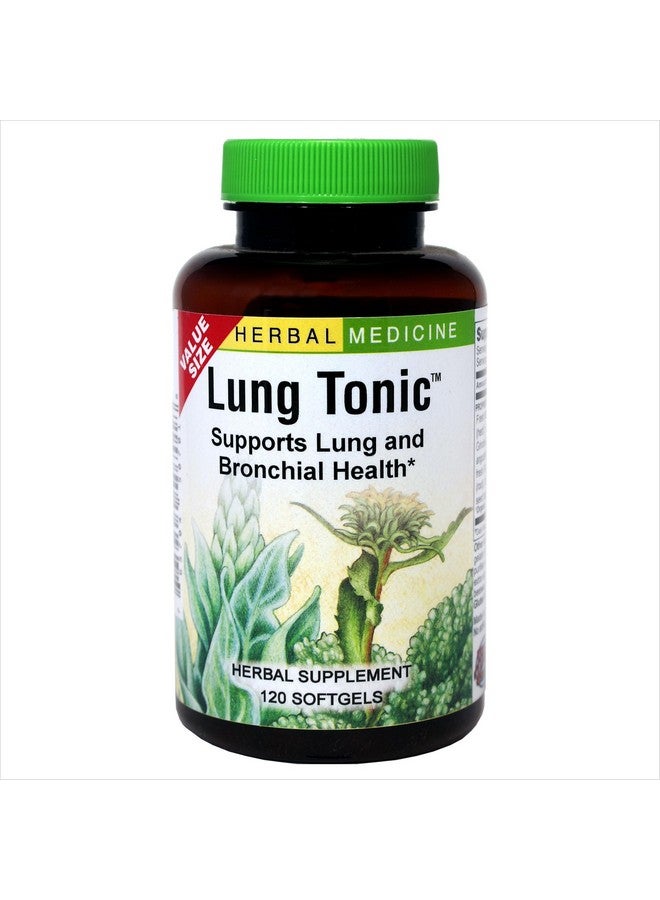 هيربز إي تي سي. Herbs Etc. Lung Tonic - مكمل غذائي للرئة لدعم الشعب الهوائية - دعم التنفس الصحي مع الخطمي والزعتر البري والجرندلي - 120 كبسولة هلامية - Image 1