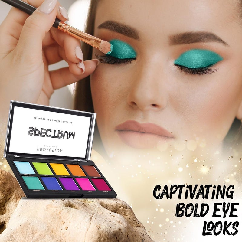 Profusion Cosmetics 10 Shade Eyeshadow Palette - High Pigmented Multi-Finish Colors, Vegan & Cruelty-Free, Create Stunning Looks On-the-Go - Travel-Friendly & Versatile Makeup, Spectrum - Image 2