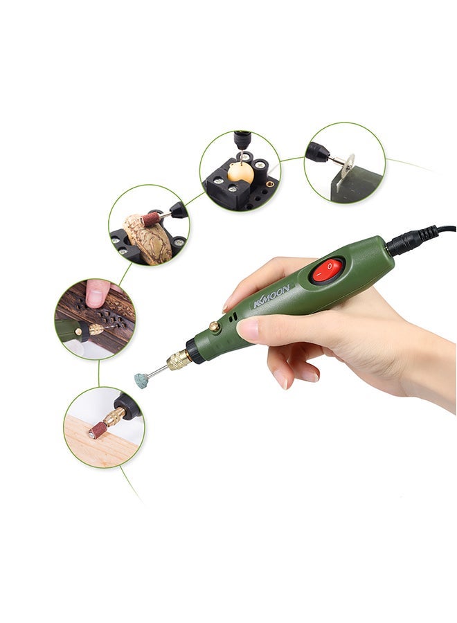 NIBEMINENT Multi-Functional Mini Electric Grinder Set Drill Grinding Rotary Tool Kit Green 0.233kg - Image 4