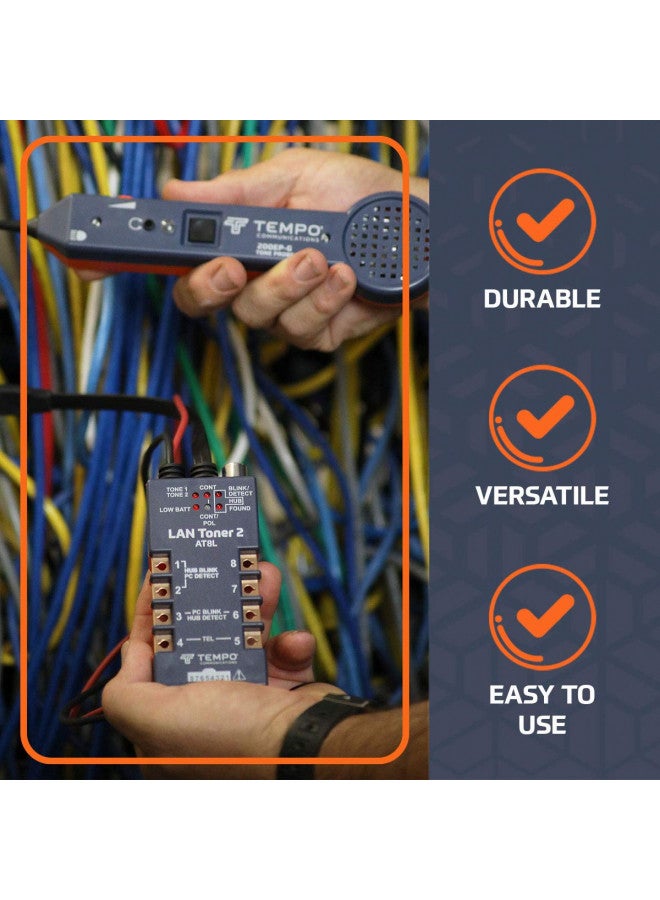TEMPO TEMPO AT8LK LAN Tone Generator and Probe Kit | Trace Wires and Test Local Area Network Cabling | Professional Grade (2023 Model)  - Image 4
