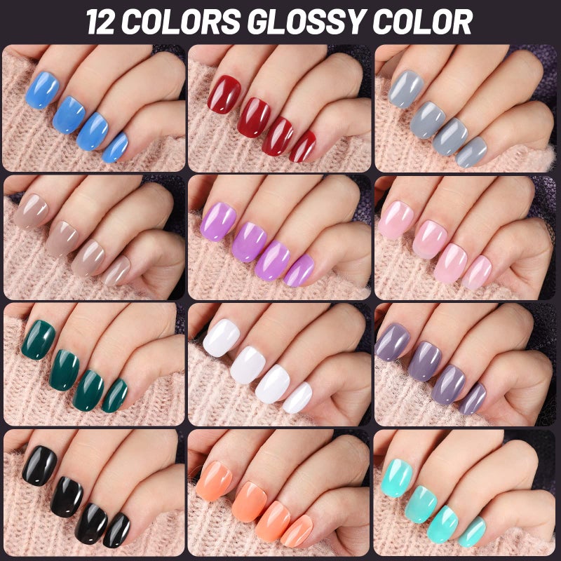 Teenitor 24Pack Short Press On Nails, 576Pcs Round Press On Nails, Matte and Glossy Short Fake Nails With Glue - Image 3