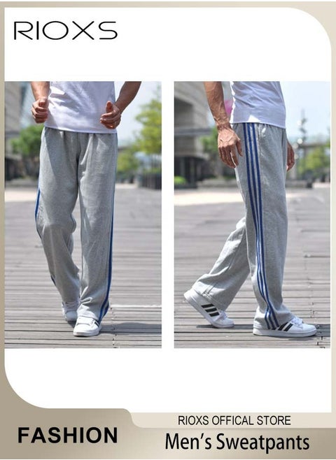 Men's Sports Pants, Casual Drawstring Sweatpants, Comfortable Loose Joggers with Zip Pockets, Jogging Tracksuit Bottoms, Suitable for Outdoor Activities and Daily Leisure