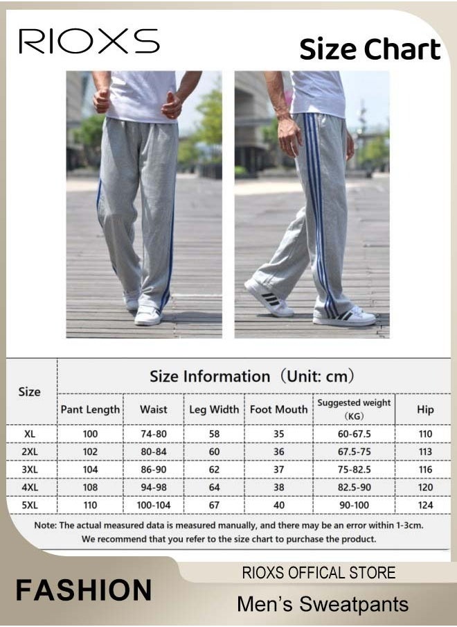 RIOXS Men's Sports Pants, Casual Drawstring Sweatpants, Comfortable Loose Joggers with Zip Pockets, Jogging Tracksuit Bottoms, Suitable for Outdoor Activities and Daily Leisure  - Image 5
