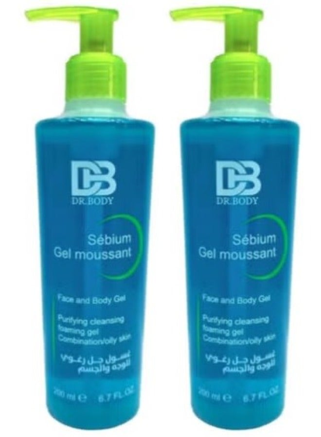 DR.BODY 2 Pcs Sebium Foaming Gel Blue 200ml - Image 1