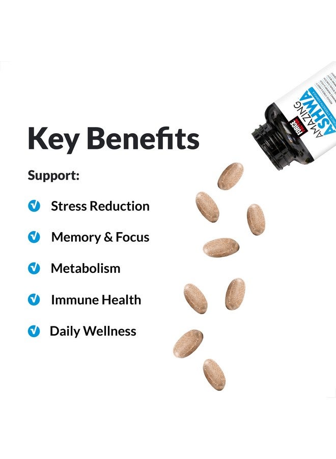 فوريس فاكتور فورس فاكتور، أشوا مذهلة لتخفيف التوتر، والذاكرة، والتركيز، ودعم المناعة، ومكمل أشواغاندا الصحي مع أشواغاندا KSM-66 للتوتر، والفيتامينات، والمعادن، ومضادات الأكسدة، 120 قرصًا - Image 2