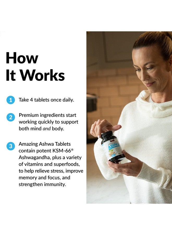 فوريس فاكتور فورس فاكتور، أشوا مذهلة لتخفيف التوتر، والذاكرة، والتركيز، ودعم المناعة، ومكمل أشواغاندا الصحي مع أشواغاندا KSM-66 للتوتر، والفيتامينات، والمعادن، ومضادات الأكسدة، 120 قرصًا - Image 4