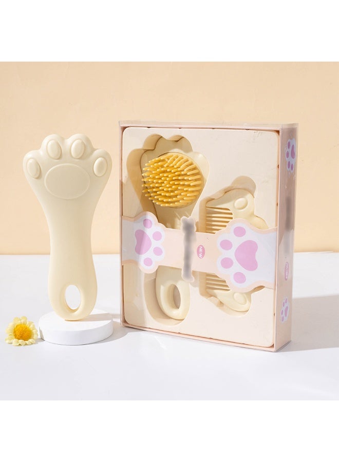 2 Pcs Soft Bristles Baby Hair Brush set, Plastic Hair Comb Set for Newborn, Non-Scratch Rounded Teeth Comb, Ideal for Exfoliate and Massage - Image 1