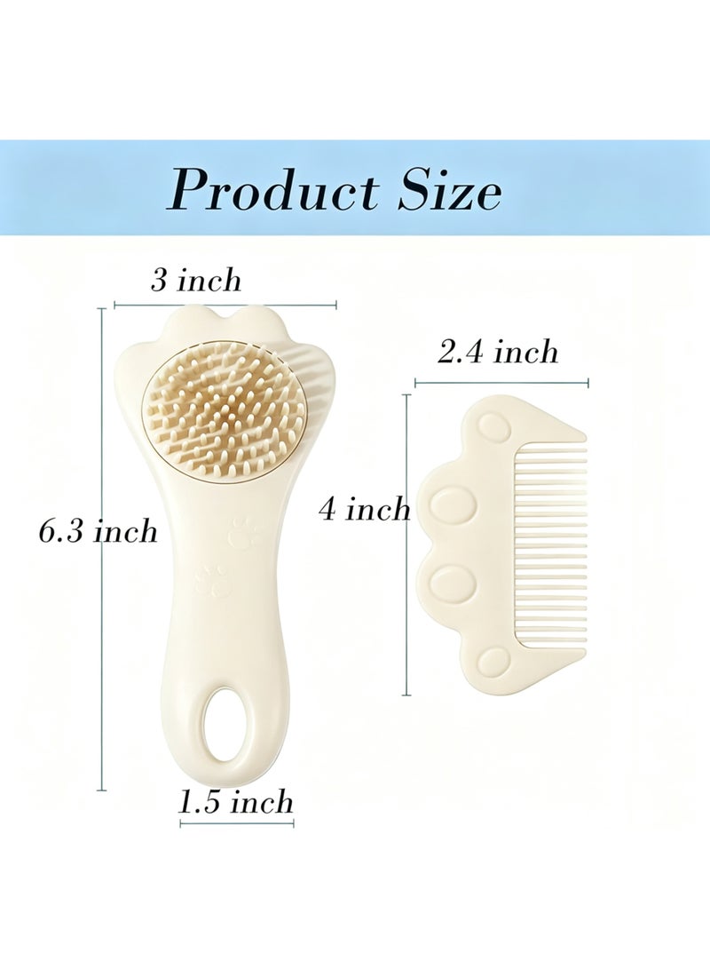 2 Pcs Soft Bristles Baby Hair Brush set, Plastic Hair Comb Set for Newborn, Non-Scratch Rounded Teeth Comb, Ideal for Exfoliate and Massage - Image 2