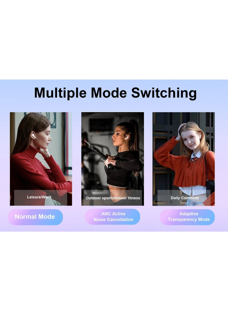 سماعات أذن لاسلكية بتقنية البلوتوث مع خاصية إلغاء الضوضاء وشاشة عرض وبلوتوث 5.4 والتحكم باللمس وإلغاء الضوضاء والاقتران التلقائي السريع وجودة مكالمات واضحة. - Image 5