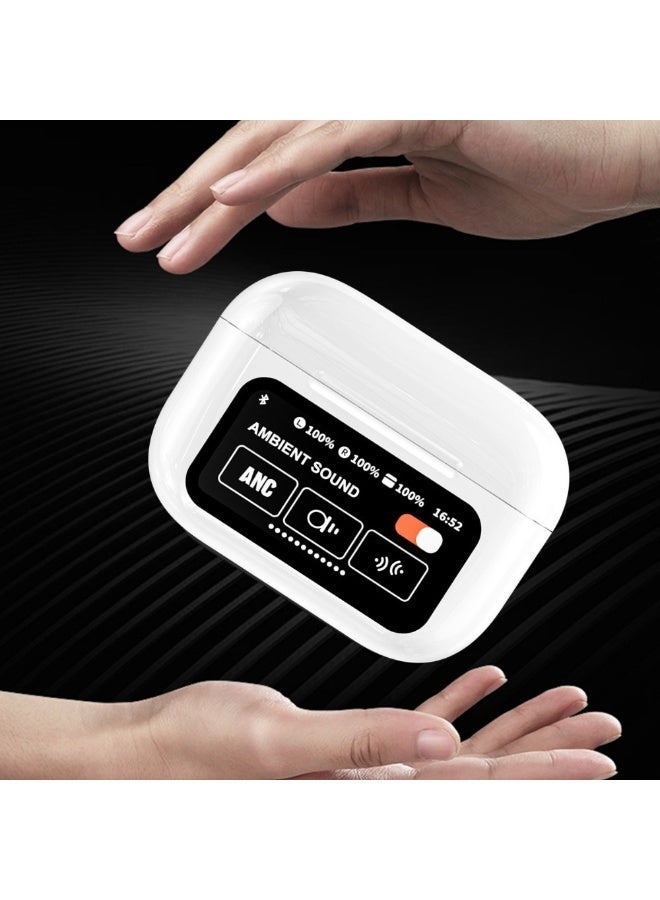 سماعات أذن لاسلكية بتقنية البلوتوث مع خاصية إلغاء الضوضاء وشاشة عرض وبلوتوث 5.4 والتحكم باللمس وإلغاء الضوضاء والاقتران التلقائي السريع وجودة مكالمات واضحة. - Image 1