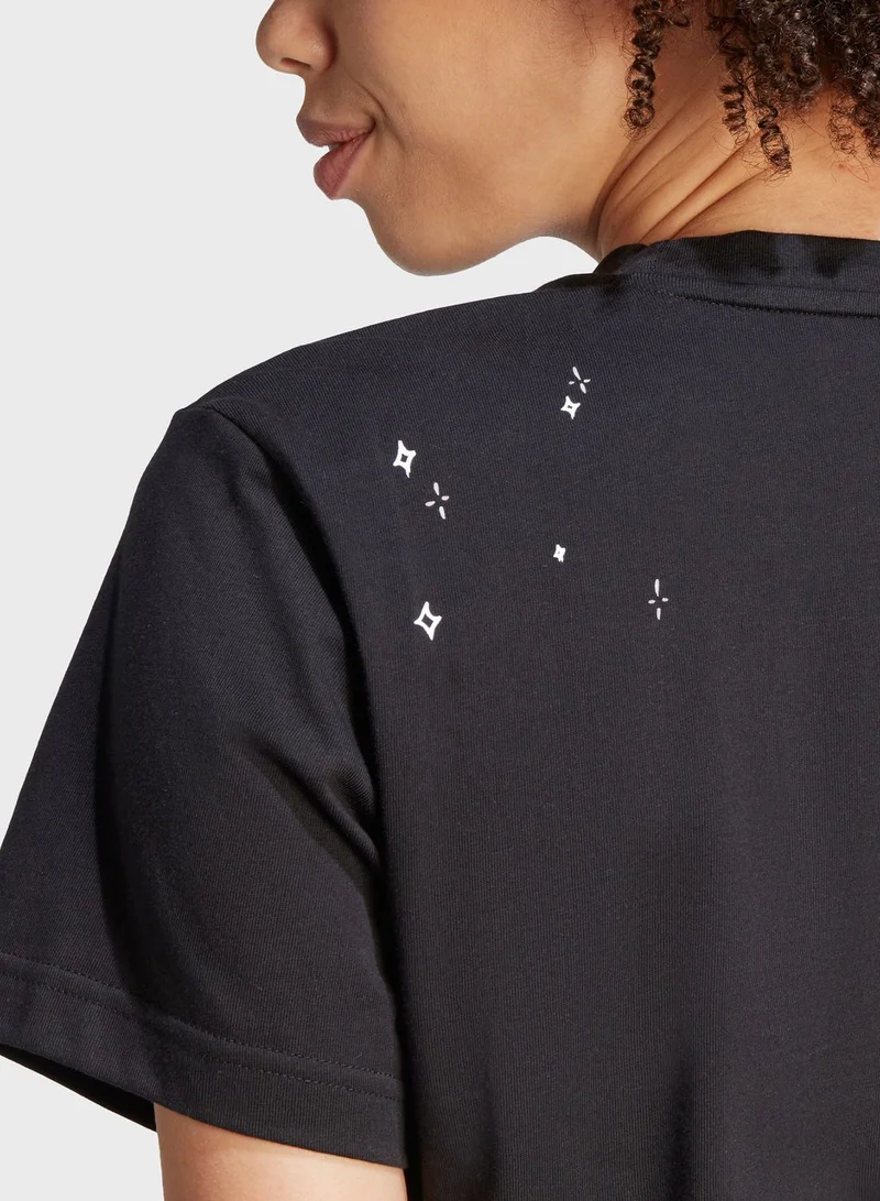 Adidas Scribble Embroidery Crop T-Shirt