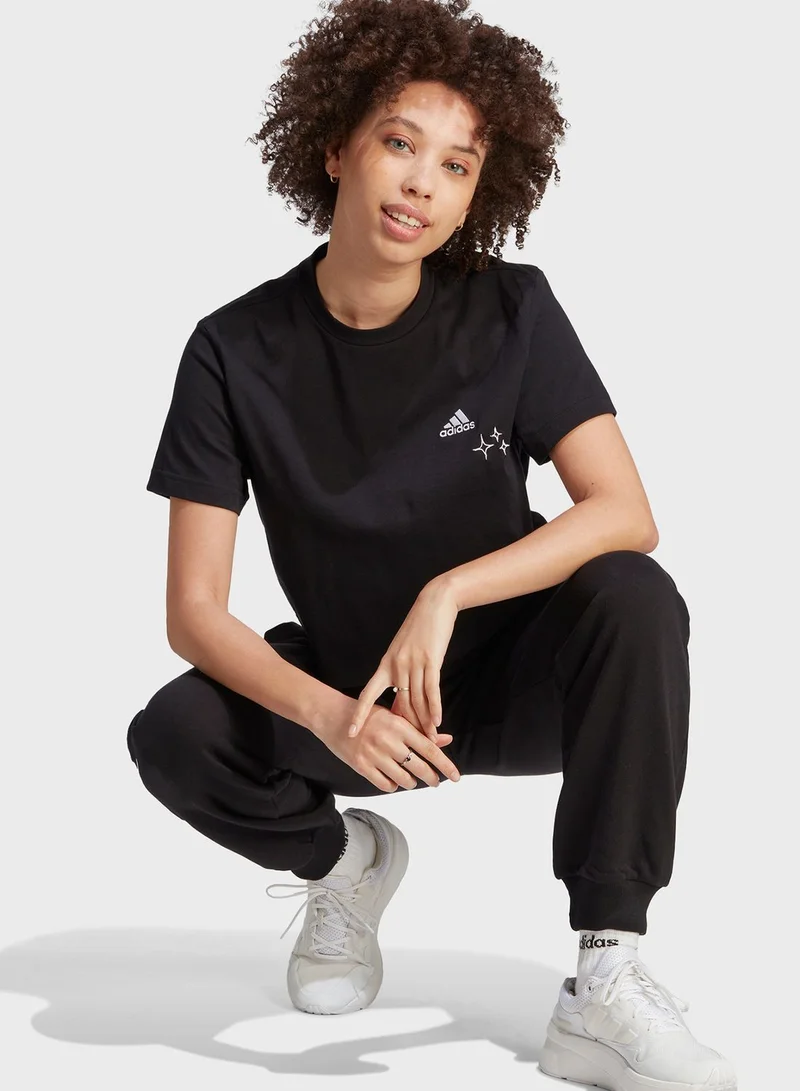 Adidas Scribble Embroidery Crop T-Shirt