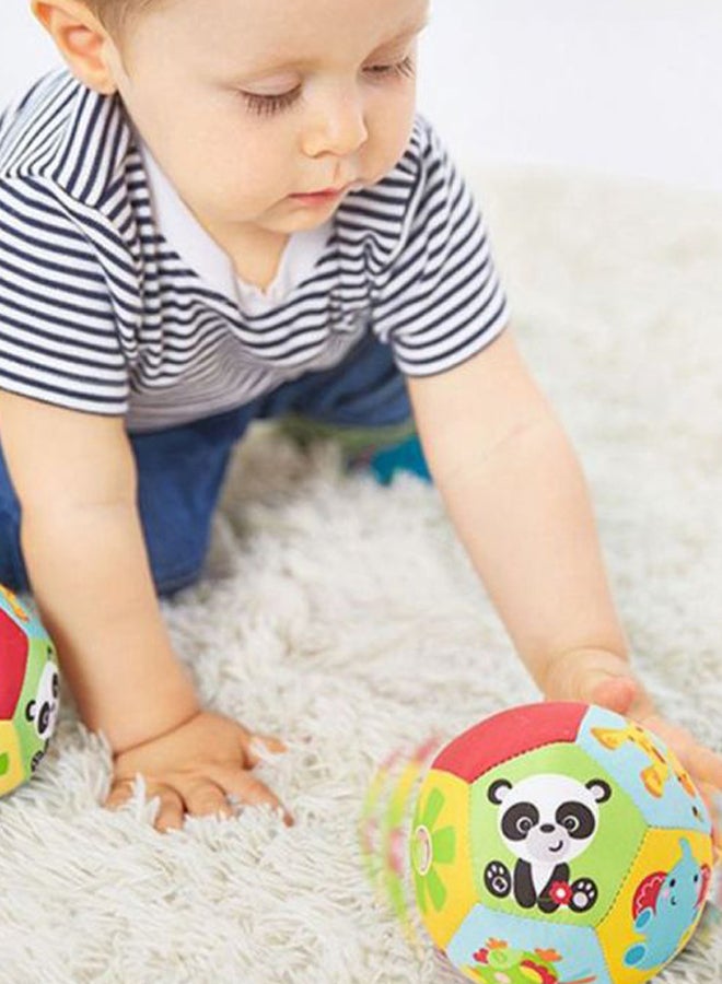Animal Printed Stuffed Rattle Ball With Sound 8x8x8cm  - Image 2