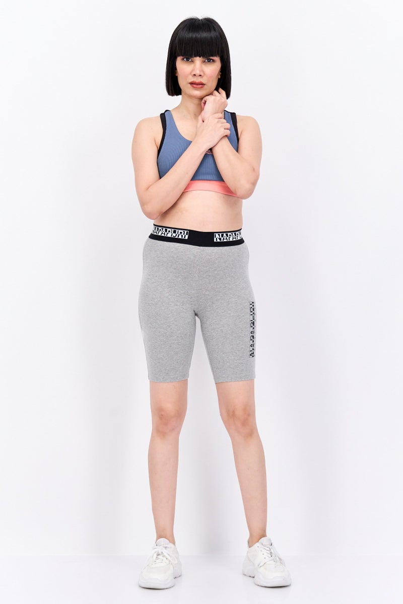 Napapijri Women Sportswear Fit  Biker Shorts, Grey - Image 2