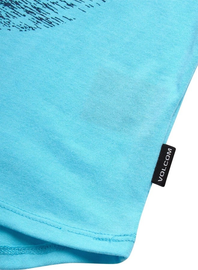 Volcom Baby Boys Swim Set - 2 Piece Short Sleeve Swim Shirt Graphic Tees & Board Shorts, Infant Toddler Little Boys Swimsuit, Size 4T, Light Blue - Image 4