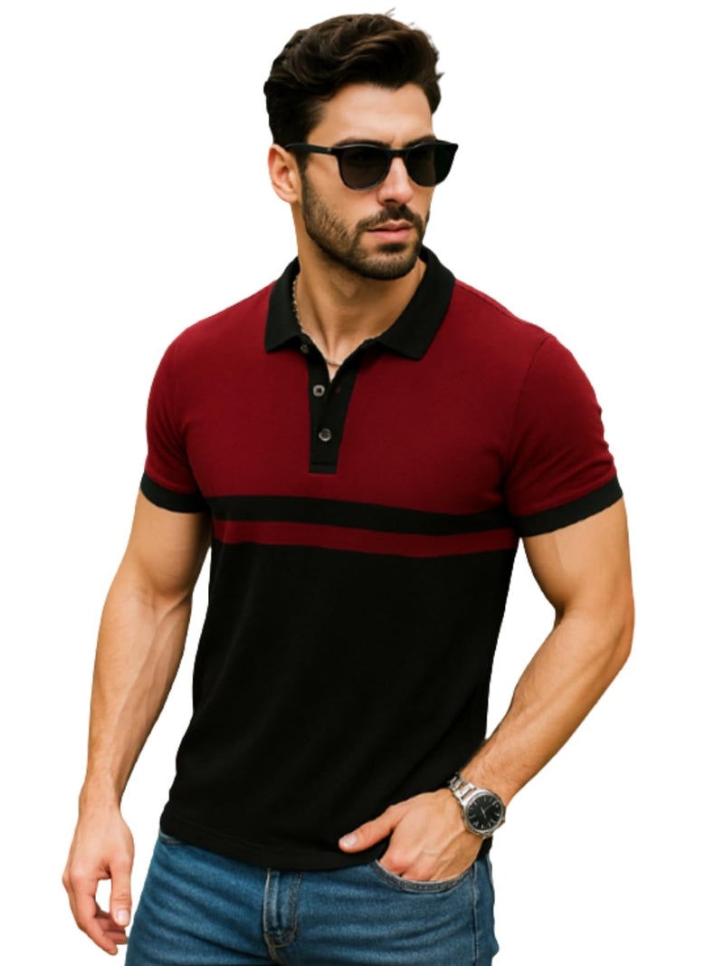 Veirdo® Pack of 2 Pure 100% Cotton Regular Fit Solid Plain Classic Polo Collar T-Shirts for Men & Boys – Half Sleeves – Olive & Black - Image 4