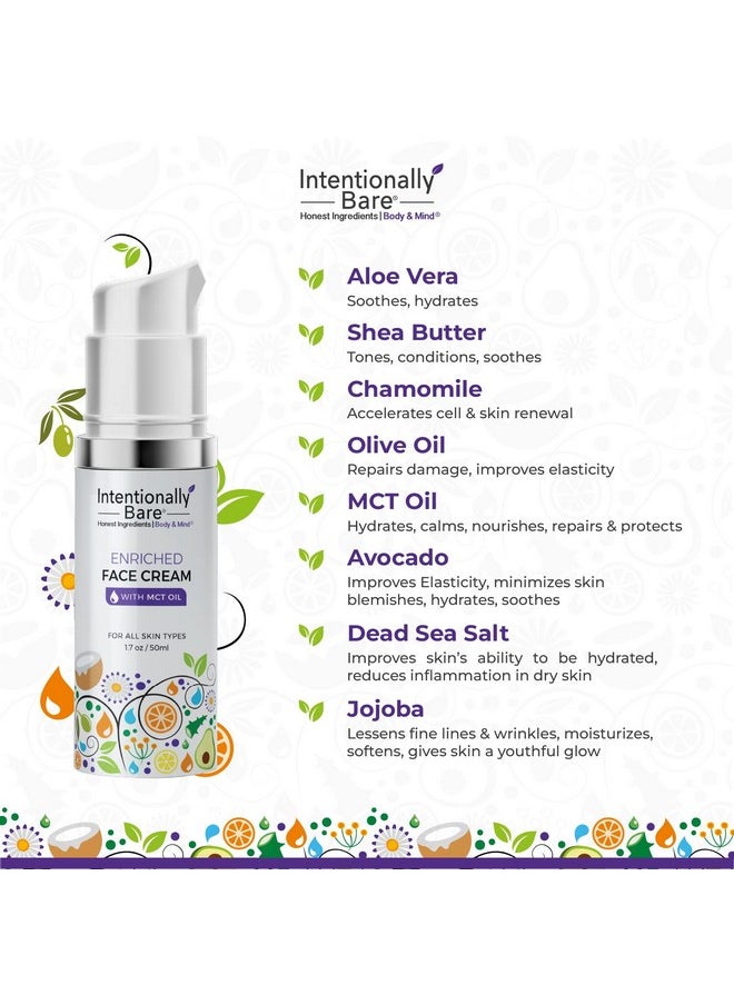 Intentionally Bare Intentionally Bare Enriched Moisturizer Face Cream - Wrinkle Cream with MCT Oil - Non-Greasy Collagen Moisturizer for Face Fine Lines & Dry Skin - Hydrating Face Cream Anti Aging for All Skin Types  - Image 5
