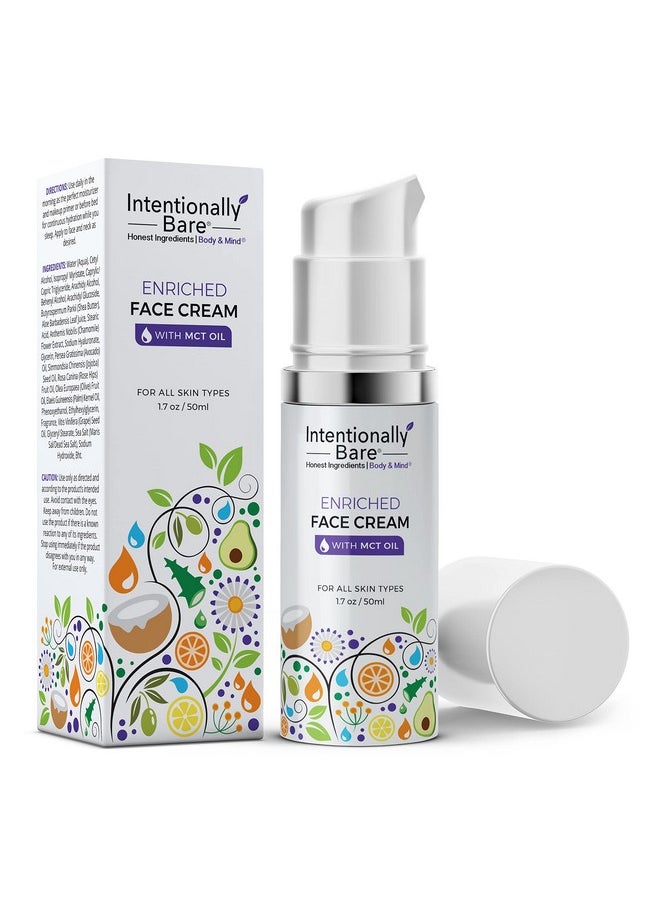 Intentionally Bare Intentionally Bare Enriched Moisturizer Face Cream - Wrinkle Cream with MCT Oil - Non-Greasy Collagen Moisturizer for Face Fine Lines & Dry Skin - Hydrating Face Cream Anti Aging for All Skin Types  - Image 1