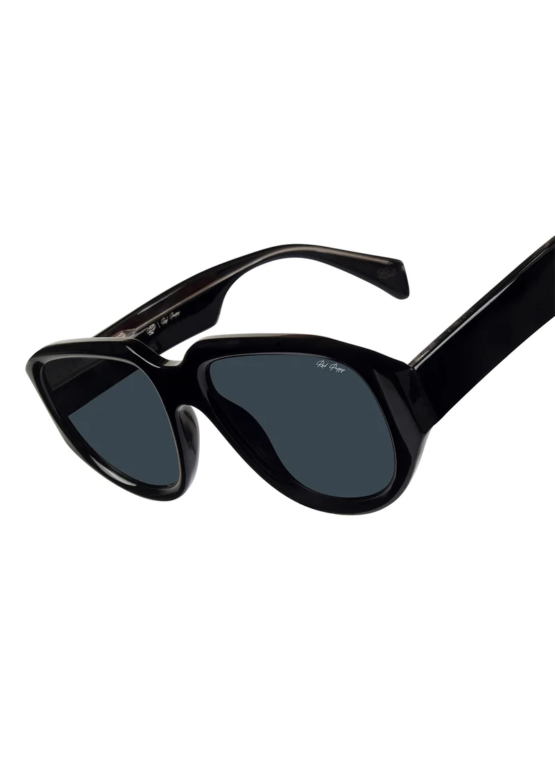 Woggles Red Pappy Lumivista Black Oversized Sunglasses