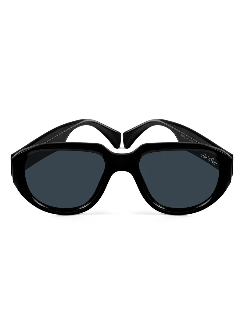 Woggles Red Pappy Lumivista Black Oversized Sunglasses
