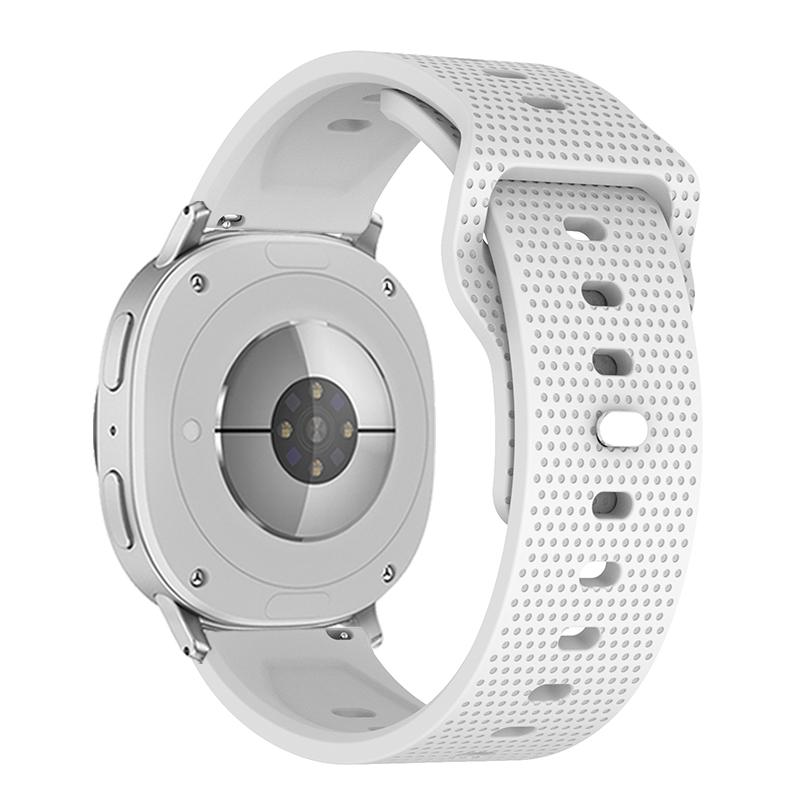 erorex For Samsung Galaxy Watch8 / Watch8 Classic Round Dots Stud Buckle Silicone Watch Band(White) - Image 2