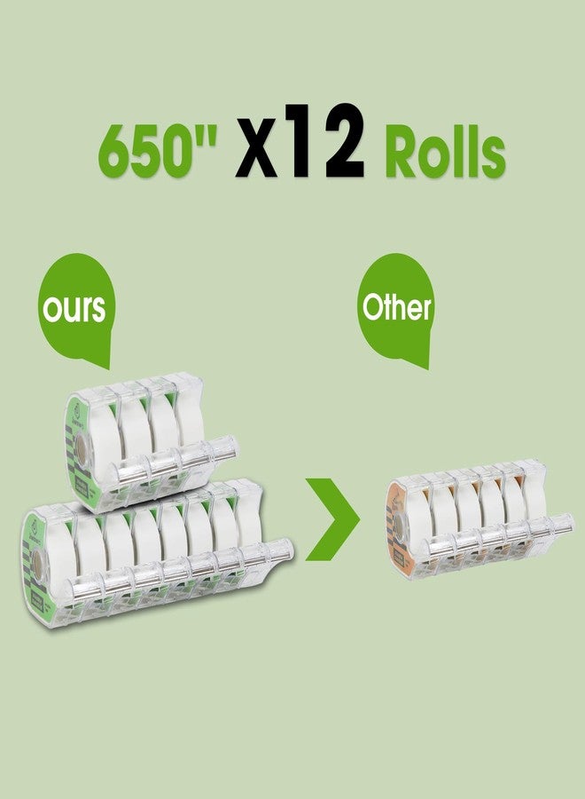 JWOWO Gift Wrap Tape, Back to School Supplies and College Essentials for Students and Teachers, 3/4 in x 650 in, 12 Dispensers/Pack - Image 2
