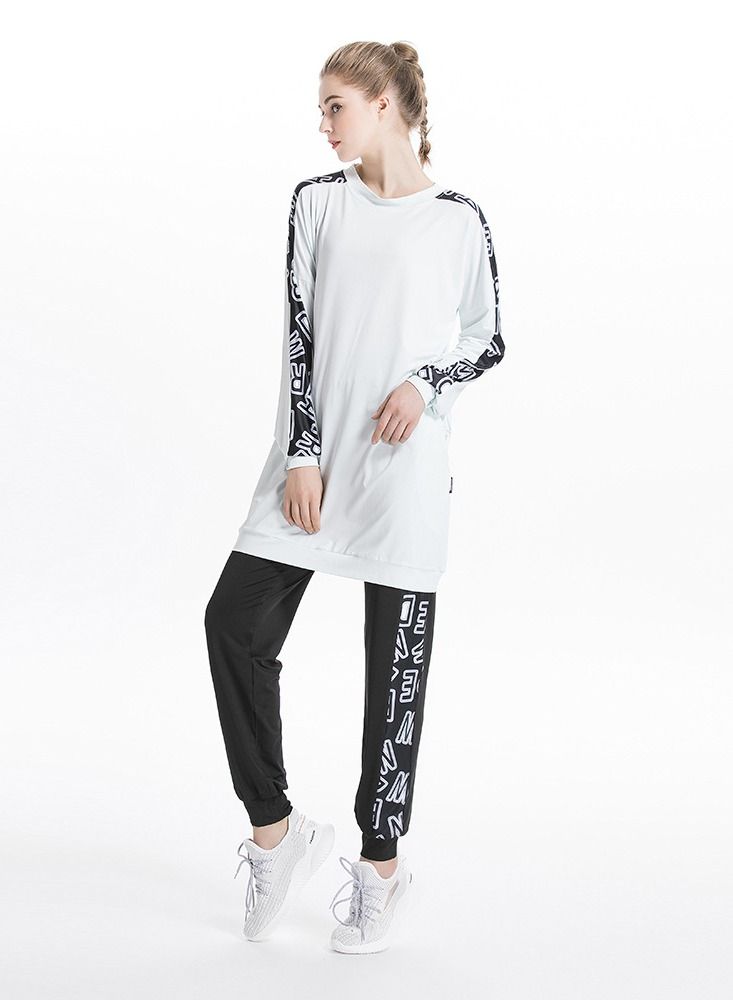 Loquat 2 Piece Autumn And Winter New Middle East Arab Hui Muslim Sports And Leisure Suit White  - Image 1