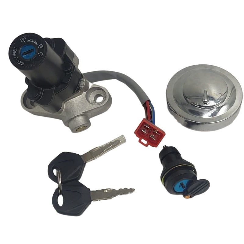 RAYANA Ignition Switch Gas Fuel Tank Cap Cover Seat Lock Key Set Compatible for Yamaha XVS1100 19992011VStar 650 1100 19992016 4TR82501014TR82021004TR8250100
