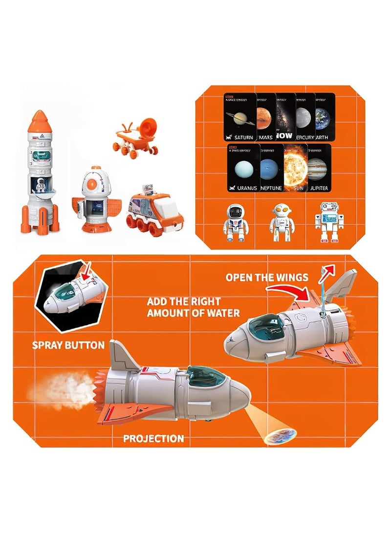 general 5-in-1 space toys for kids, aerospace model space character toys with sound and lights, including space shuttle, astronaut figure, rover, space station - Image 5