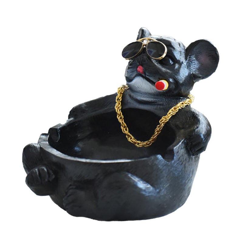 Cartoon Animal Ashtray Household Innovative Decorative Bully Dog Ashtray for Living Room Black - Image 3