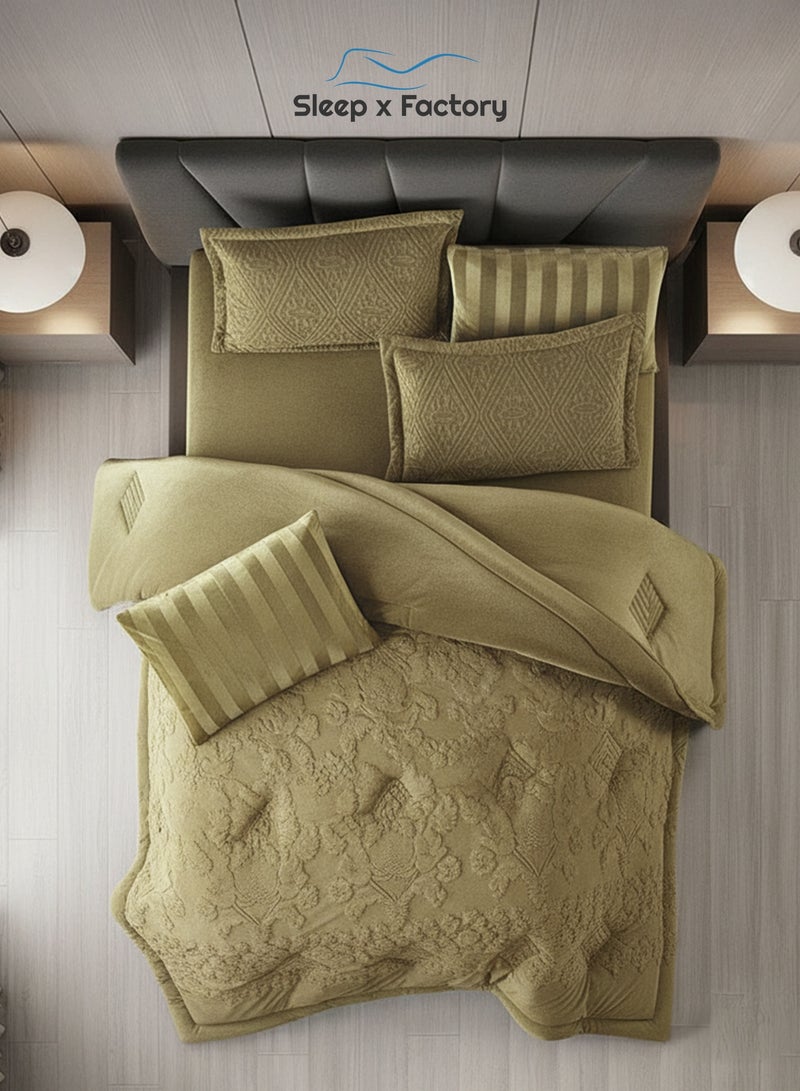 Sleep x Factory Evelyn 6-Piece Winter Velvet Comforter Set – King 240×260 cm - Image 3