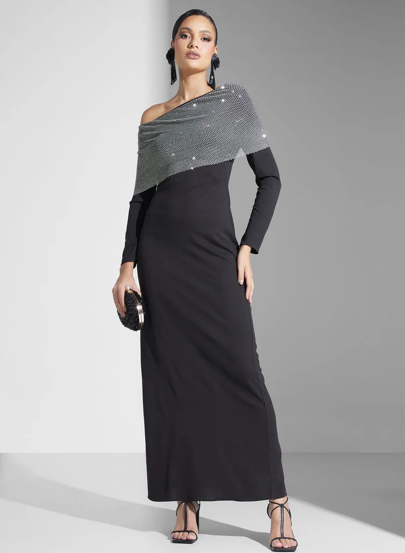 Namshi x One-Shoulder Detail Dress