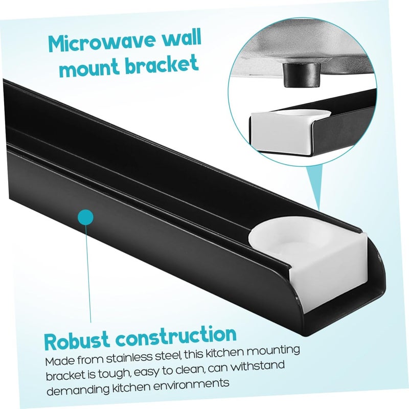 VOSAREA Stainless Steel Microwave Stand Adjustable Wall Mount Bracket Heavy Duty Universal Microwave Shelf for Kitchen Counter Space Saving Suitable for Small Ovens - Image 3