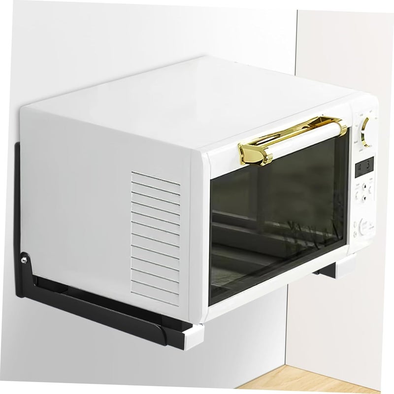 VOSAREA Stainless Steel Microwave Stand Adjustable Wall Mount Bracket Heavy Duty Universal Microwave Shelf for Kitchen Counter Space Saving Suitable for Small Ovens - Image 5