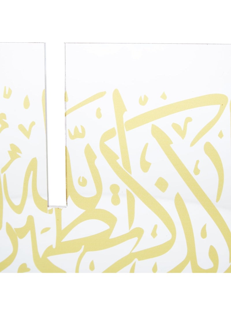 Al Raied ARS® Quran Stand with Quran, Acrylic Quran Stand Holder, X- shaped Clear Display Easel Mini Clear Acrylic Book Stand for Open and Closed Books (Clear & gold) - Image 5