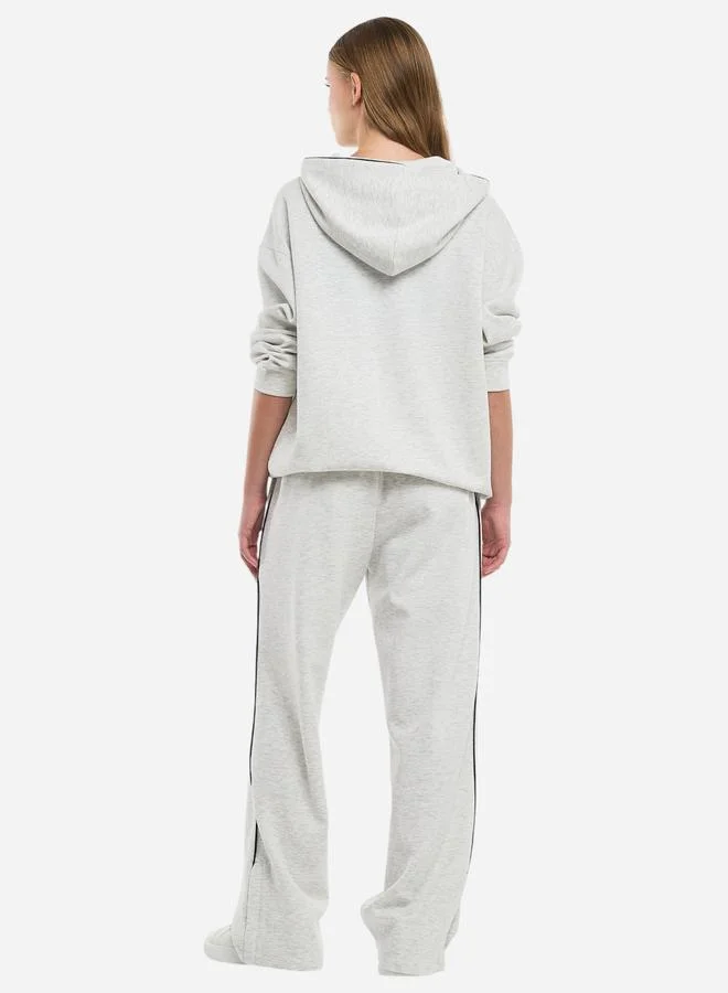 victor and jane Grey Longline Hoodie and Wide Leg Joggers Co-Ords