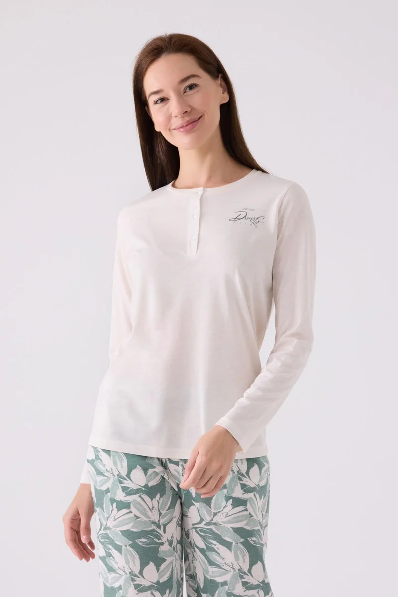ارنيتا Women's Long Sleeve Pajama Set AR3116 Stone