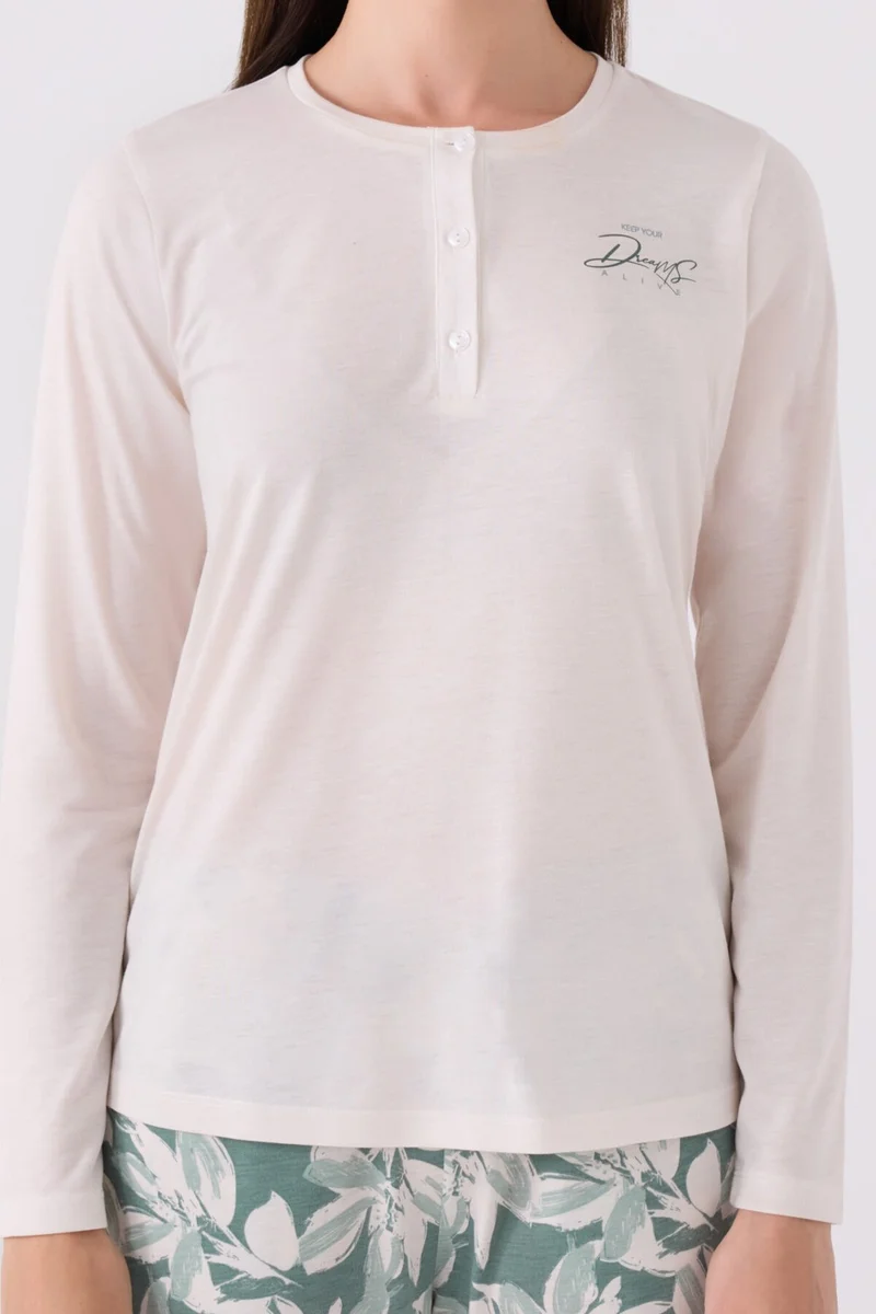 ارنيتا Women's Long Sleeve Pajama Set AR3116 Stone