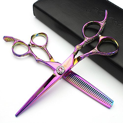 AXEMOORE 678 inch Cutting Thinning Styling Tool Rainbow Hair Scissors Professional Hairdresser Hairdresser Scissors Set 6inch 2pc - Image 1
