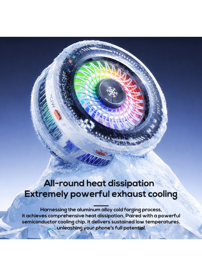S-Quality Magnetic Phone Cooler with AI Cooling Mode & Digital Temperature Display, Semiconductor Mobile Cooling Fan with Back Clip, Magnetic Ring & Type-C Cable - Image 4