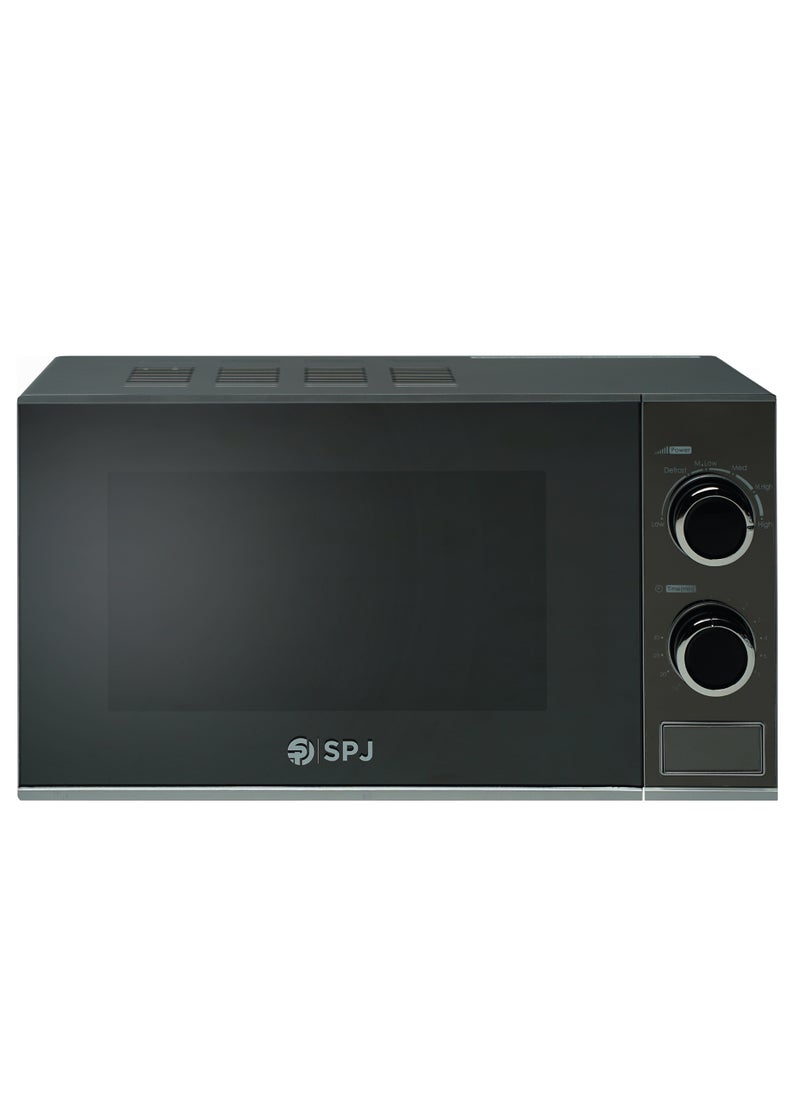 SPJ - SPJ Microwave Oven 20L, 700W With 6 Power Levels, Defrost Function, 30 Minutes Timer, Easy to Use, Best for Home & office, Color - SILVER, MWSLU-20L003 - Image 1