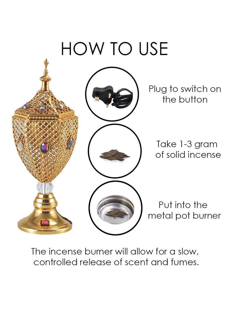 Bakhoor BoSidin - Electric Oud Bakhoor Incense Burner Mabkhara Gold - Image 1