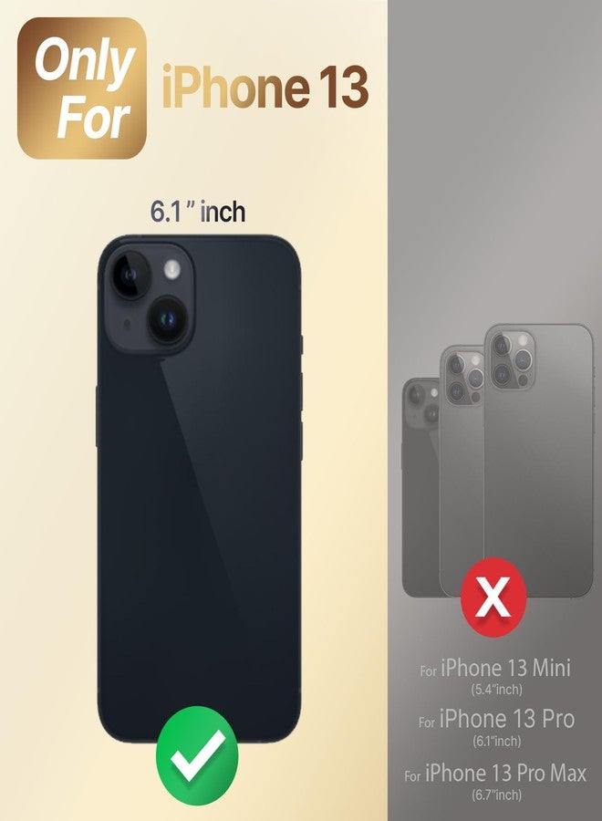 XYZ جراب XYZ لهاتف iPhone 13 مع حامل، جراب هاتف مزود بحلقة مزدوجة قابلة للطي، جراب فاخر مرصع بالكريستال بتصميم قلب لحماية هاتف iPhone 13 للنساء والفتيات، أسود - Image 2