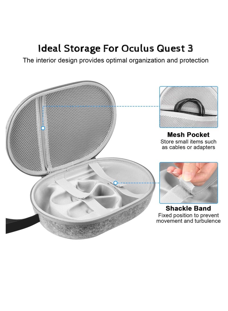 Barakah Carrying Case for Meta Quest 3 Handle Bag for Oculus Quest 3 Head Strap Touch Controller Waterproof Portable Protection Travel Pack Fit for Men Women - Image 3