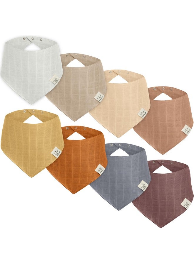 KeaBabies 8Pack Muslin Bibs Baby Bibs For Boys Girls Bandana Bibs Muslin Baby Bibs Baby Girl Bibs Baby Boy Bibs Baby Drool Bibs Newborn Bibs Drooling Teething Bibs Infant Bibs Unisex Bibs (Spice)  - Image 1