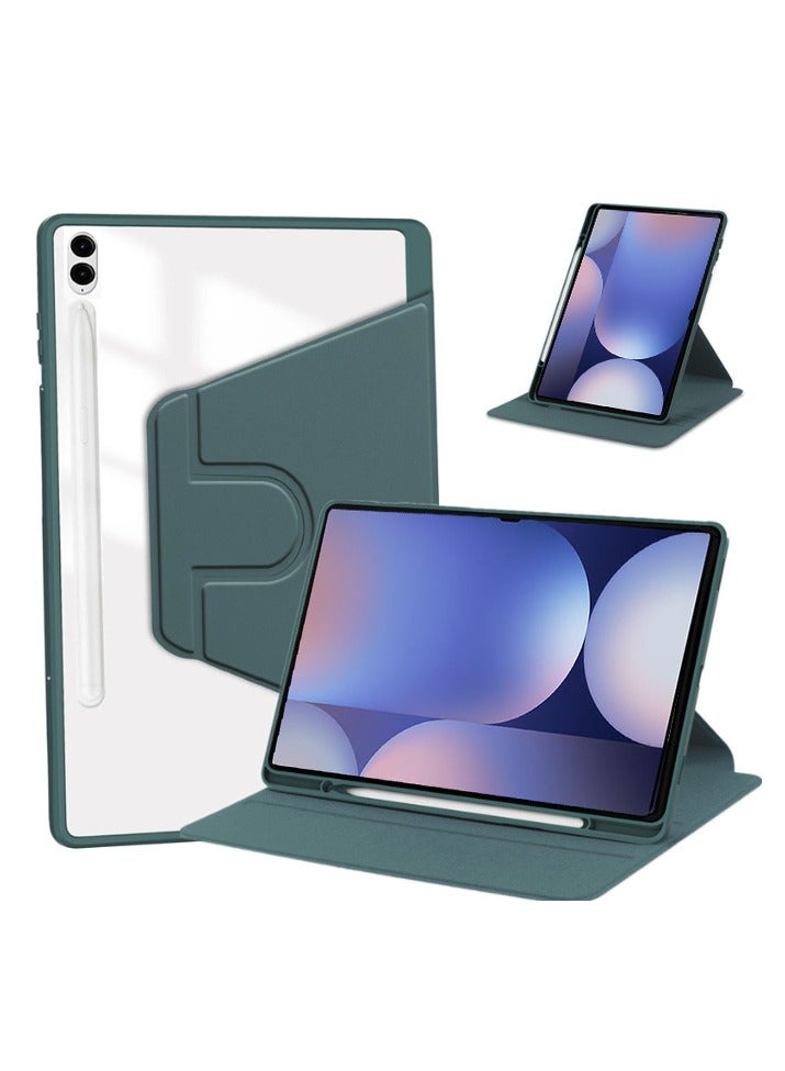eGreen99 for Samsung Galaxy Tab S10 Plus / S9 FE Plus / S9 Plus Case Cover,Tablet Protective Case  , 360 ° Rotating Design, Automatic Wake-up/sleep, Soft Leather，Green - Image 1