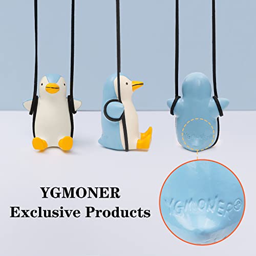 YGMONER Cute Swinging Penguin Car Rear View Mirror Hanging Accessories Funny Car Interior Decor Gifts for Women Men (Penguin) - Image 5